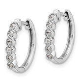 14k White Gold 1/8 carat Lab Grown Diamond VS/SI+ G+ Complete Hinged Hoop Earrings